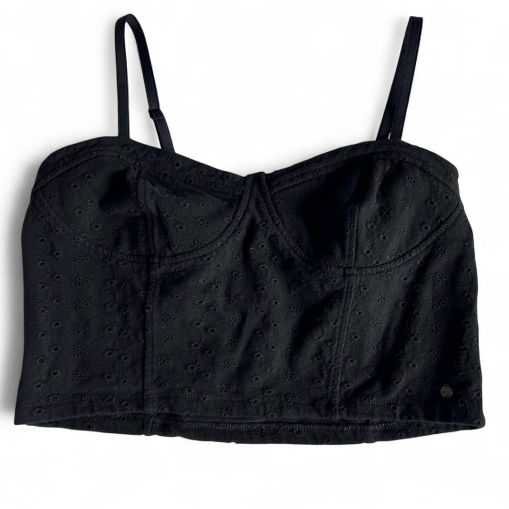 Denim & Supply Ralph Lauren Black Eyelet Crop Top